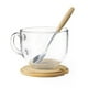 thumbnail image 1 of Taza Mug Vidrio Cuchara Posavasos Bambú Vidrio Yirax 420 Ml, 1 of 3