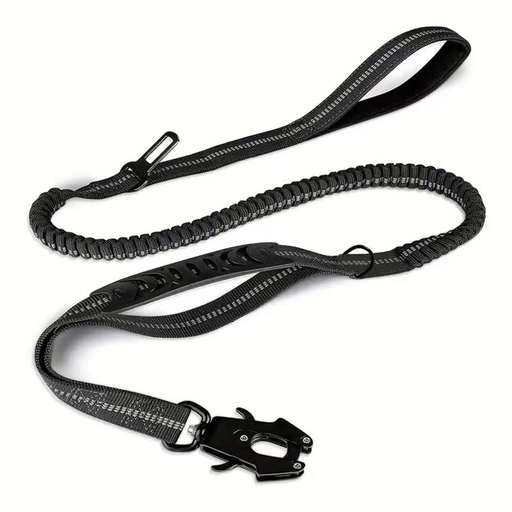 Xusx111 - Correa De Perro Para Uso Pesado, Plomo De Amortiguador De Choques Bungee Con 2 Mango Acolchado, Clip De Mosquetín De Metal, Cinturón De Seguridad Para Coches, Corral Fuerte Sin Tirar Para Pe