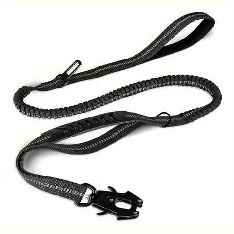 Xusx111 - Correa De Perro Para Uso Pesado, Plomo De Amortiguador De Choques Bungee Con 2 Mango Acolchado, Clip De Mosquetín De Metal, Cinturón De Seguridad Para Coches, Corral Fuerte Sin Tirar Para Pe