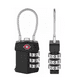 thumbnail image 2 of Candado de seguridad con cable de acero y clave de 3 dígitos, negro, 2 of 3