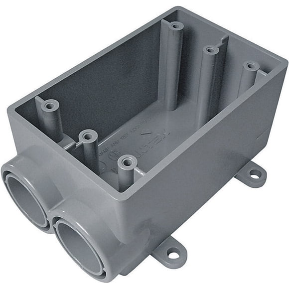 Outlet Box Cantex New Work, 18 pulgadas cúbicas, rectangular, PVC, 1 banda, gris