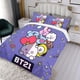 thumbnail image 3 of BT21 Conjunto de sábanas temático, trío de piezas, cómodo y amigable con la piel, diseño único, regalo de decoración para el hogar para familiares, amigos y fans, 90 cm * 190 cm, 3 of 6