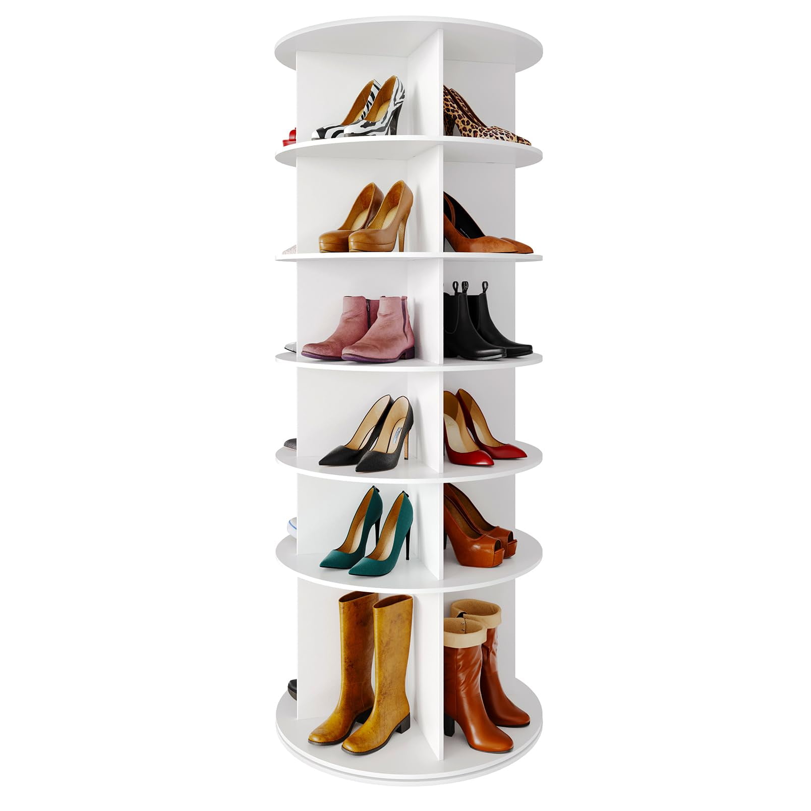 Zapatero Giratorio De 6 Niveles Spaceaid, Blanco
