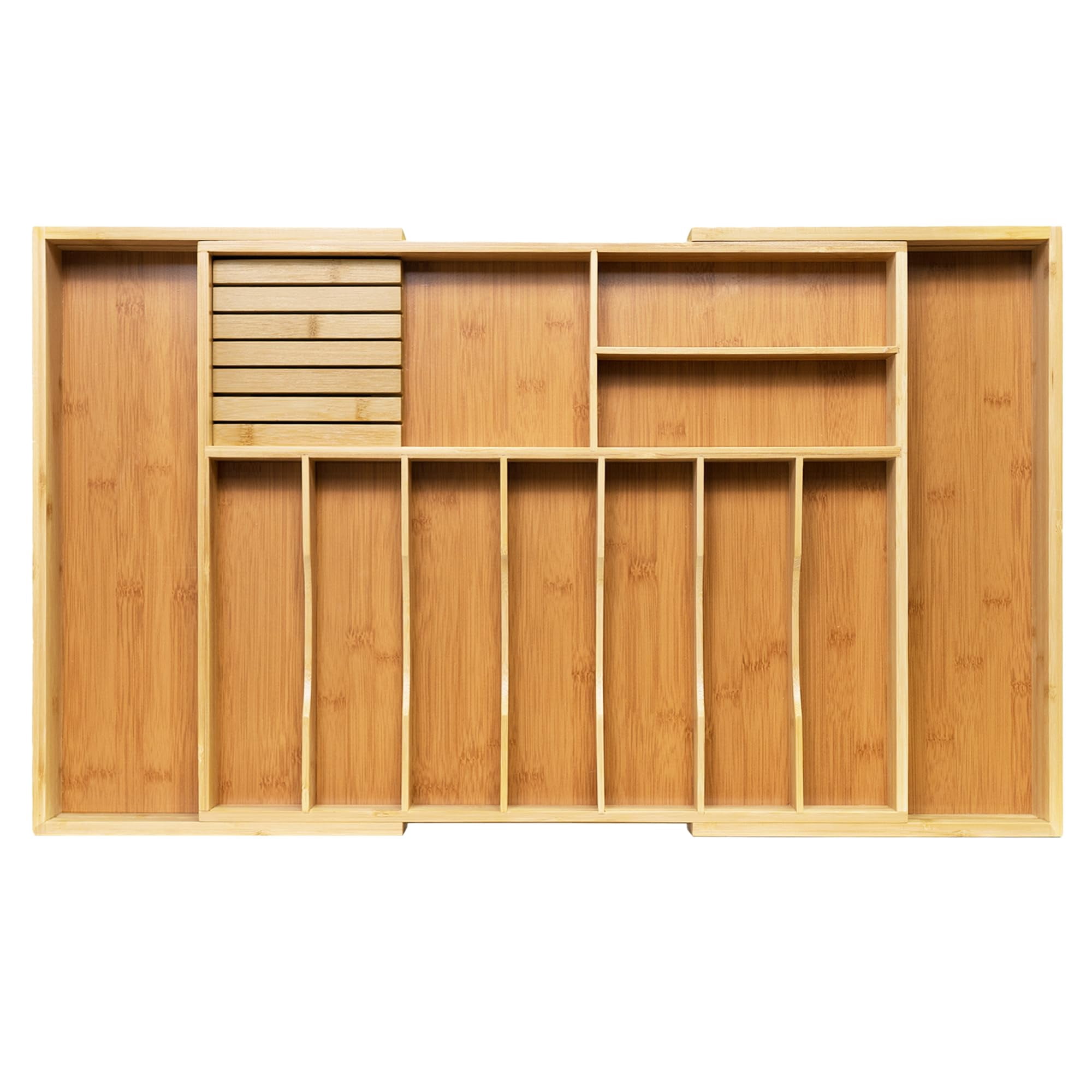 Organizador De Utensilios De Cocina Vaefae De Bambú Expandible, 10-12 Compartimentos