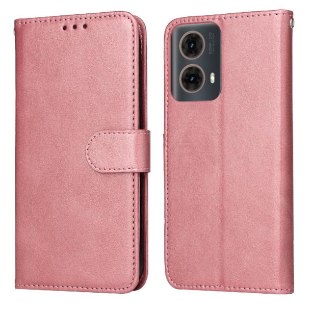 Funda Billetera para Motorola Edge 50 Fusion 5G con Porta Tarjetas y Soporte Ajustable Rosa