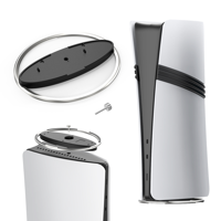 Genérico - Soporte Metálico Vertical Con Base Antideslizante Compatible Con La Consola Playstation 5 Slim/Pro - Soporte Portátil Para Consola De Juegos Ps5 Host-Negro Plata