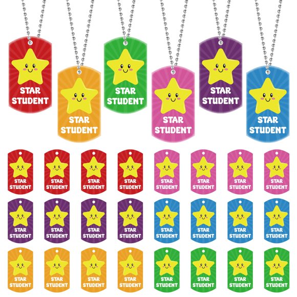 Etiquetas Estrella BLSUREFYX 30 uds Acrílico 5 cm con cadena