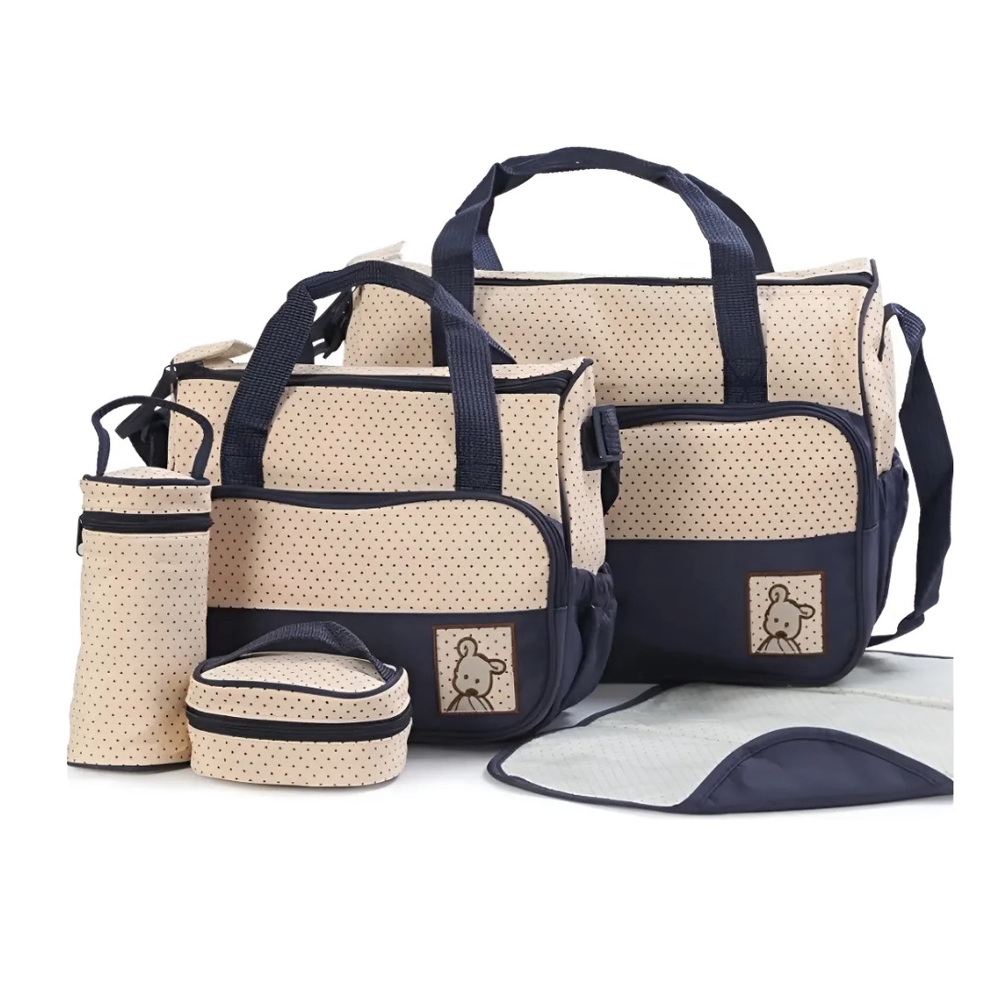 Riqui - Bolso Pañalera Maternal 5 Piezas Azul