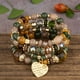 thumbnail image 1 of Heart Charm Beads Layered Bracelet Set Pompomia Bracelet Charm Vintage Jewelry Valentine's Day Gift, 1 of 5