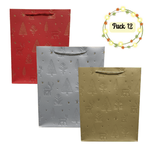Genérico - Pack 12 Bolsas De Regalo Metalizada Colores Surtidos Navidad 2025