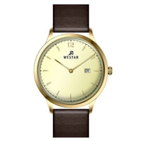 Reloj Westar Profile Leather Strap Light Champagne Dial Quartz 50217Gpn122 Para Hombres