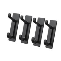 Bothyi - 4 Ganchos De Pared Resistentes Para Mejorar El Hogar, Para Puerta, Para Sombreros, Bolsos Y Baño, Color Negro