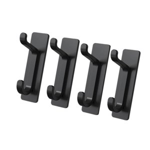 Bothyi - 4 Ganchos De Pared Resistentes Para Mejorar El Hogar, Para Puerta, Para Sombreros, Bolsos Y Baño, Color Negro