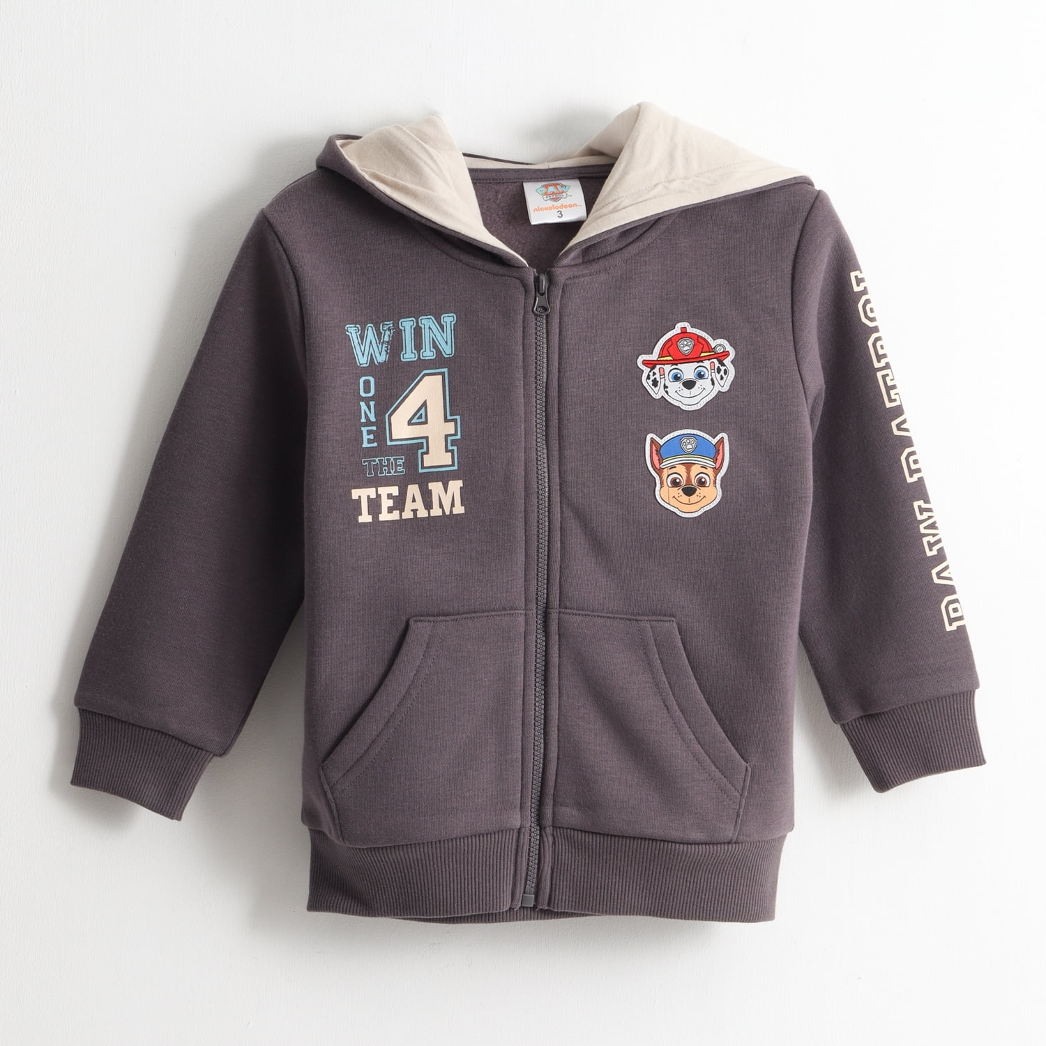 Polerón Cierre Niño Hoodie Chase & Marshall Gris Paw Patrol