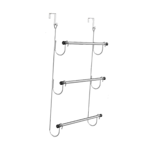 Barra para Toallas Puerta Organizador Colgante Estante Hierro Triple sin Taladro Práctico Adecuado para Baño Dormitorio Lavandería Cocina Armario Tama