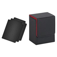Magideal - Caja Para Guardar Barajas De Cartas Con Deflector, Álbum Para Colección, Contenedor Para Juguetes, Juego De Exhibición Negro Rojo