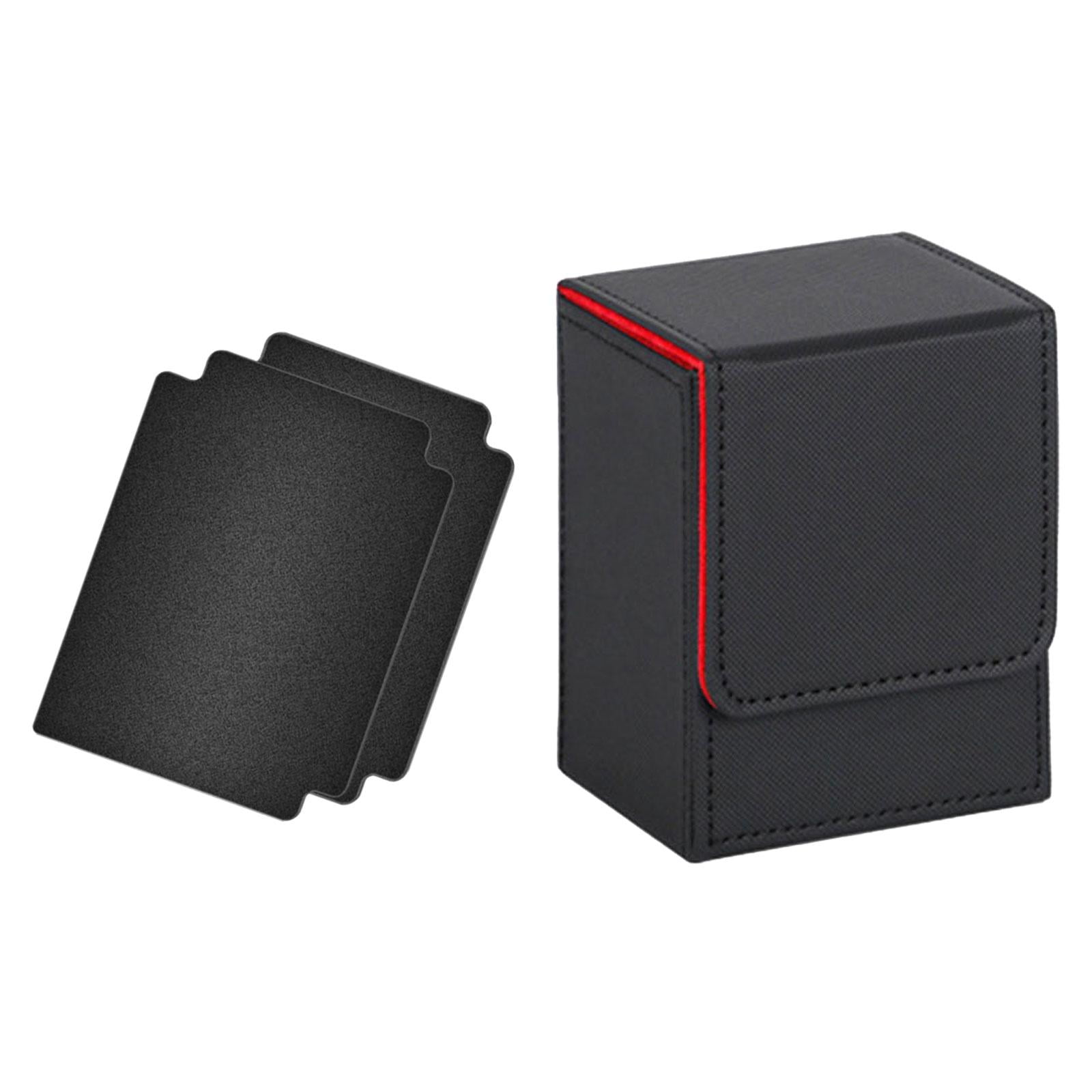 Magideal - Caja Para Guardar Barajas De Cartas Con Deflector, Álbum Para Colección, Contenedor Para Juguetes, Juego De Exhibición Negro Rojo