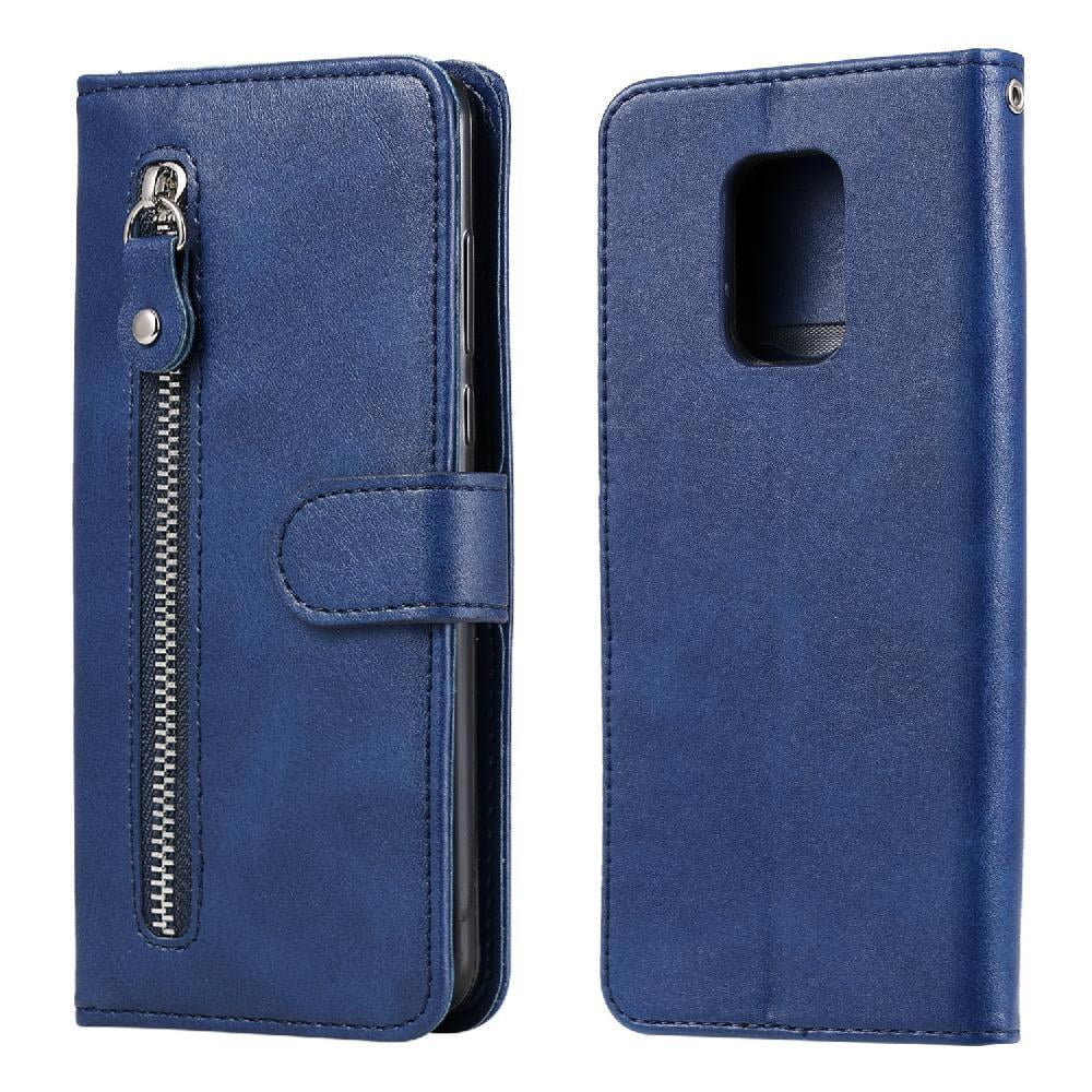 Gangxun - Funda Con Cremallera Para Xiaomi Redmi Note 9 Pro/pro Max, Carcasa Cartera De Cuero Pu Con Soporte Y Tarjetero