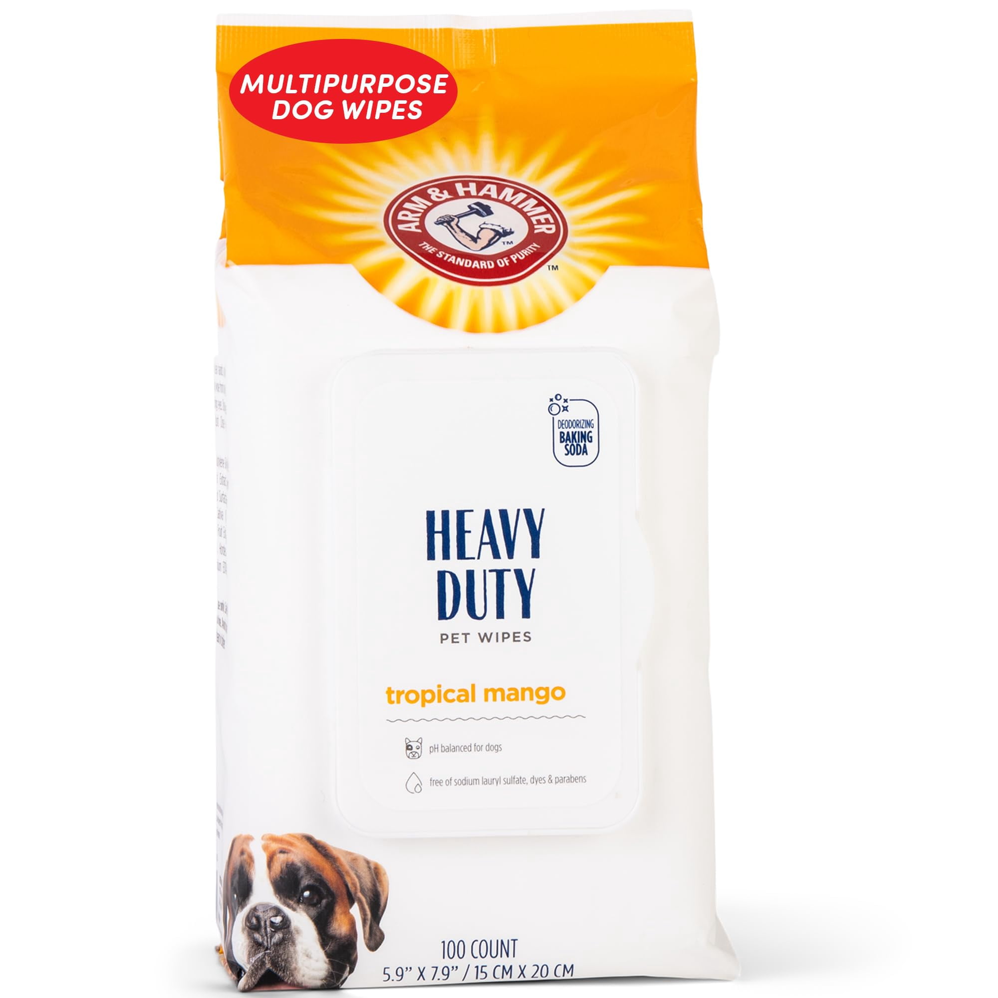 Toallitas De Baño Para Perros Arm & Hammer, Resistentes, Con Aroma A Mango, 100 Unidades