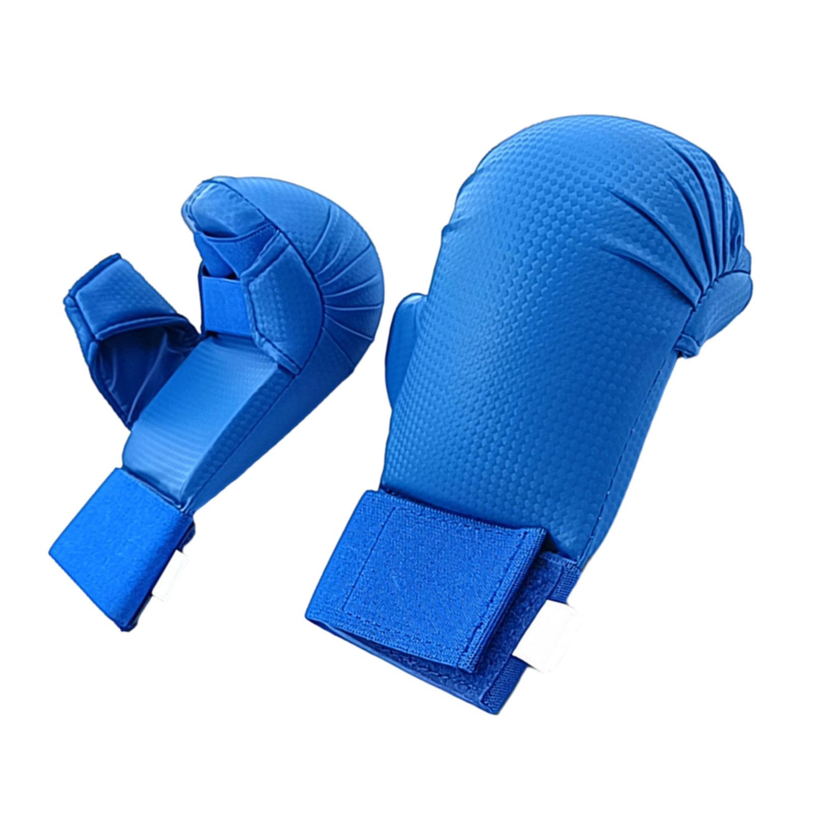 Ioensy - Guantes De Boxeo Guantes De Mma Portátiles Ligeros De Cuero Para Fitness Karate Mma Azul L