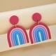 thumbnail image 1 of Boho Colorful Ceramic Polymer Clay Loop Earrings - Sweet & Lovely Candy Rainbow Pendant Drop Earrings - Perfect Gift for Women & Girls!, 1 of 5