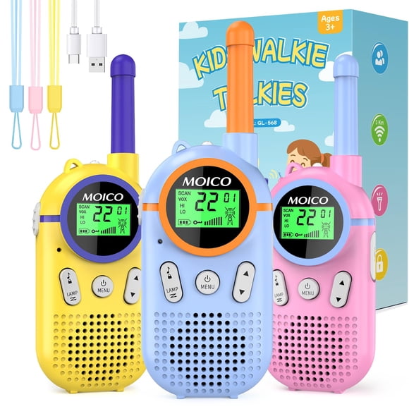 Radios Walkie Talkie Recargables MOICO Rosa 3‑12 años