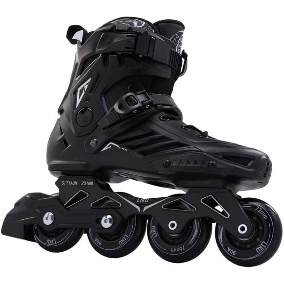 Patines en línea LIKU Unisex Negro Talla Hombre 11, Mujer 12