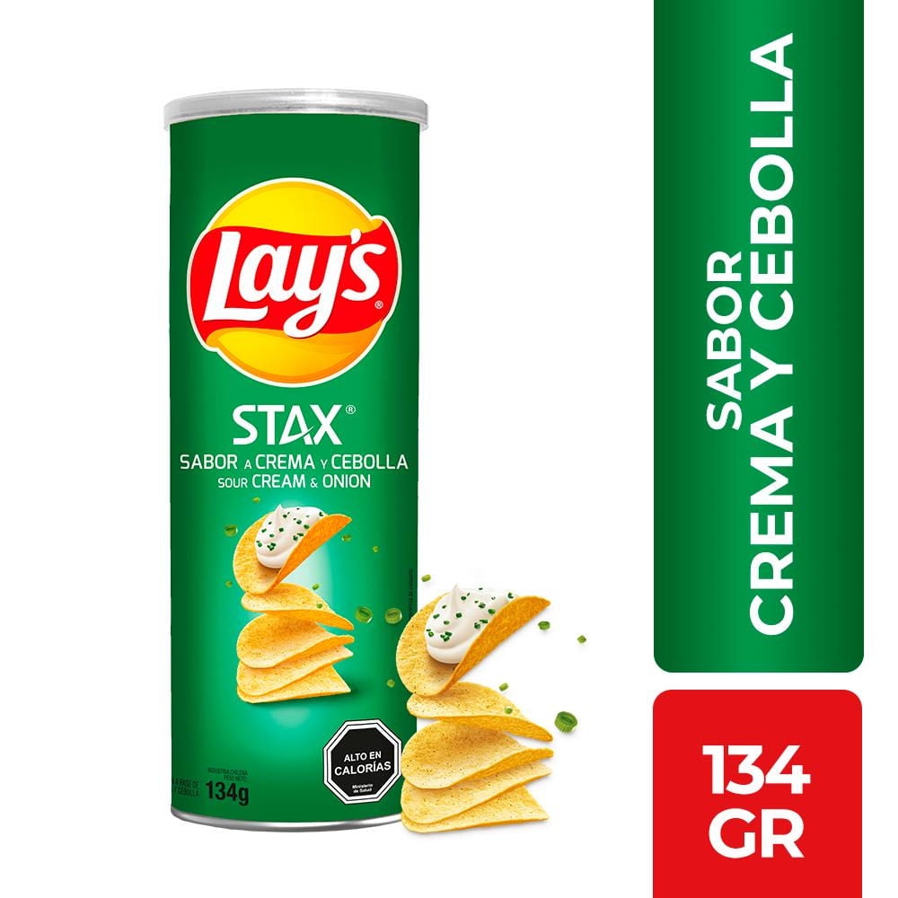 Papas Fritas Tarro Stax Crema Y Cebolla 134 g Lay's