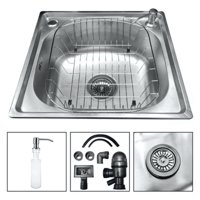 Genérico - Lavaplatos Clasico 46X42 Sobrepuesto Acero Inoxidable Plateado