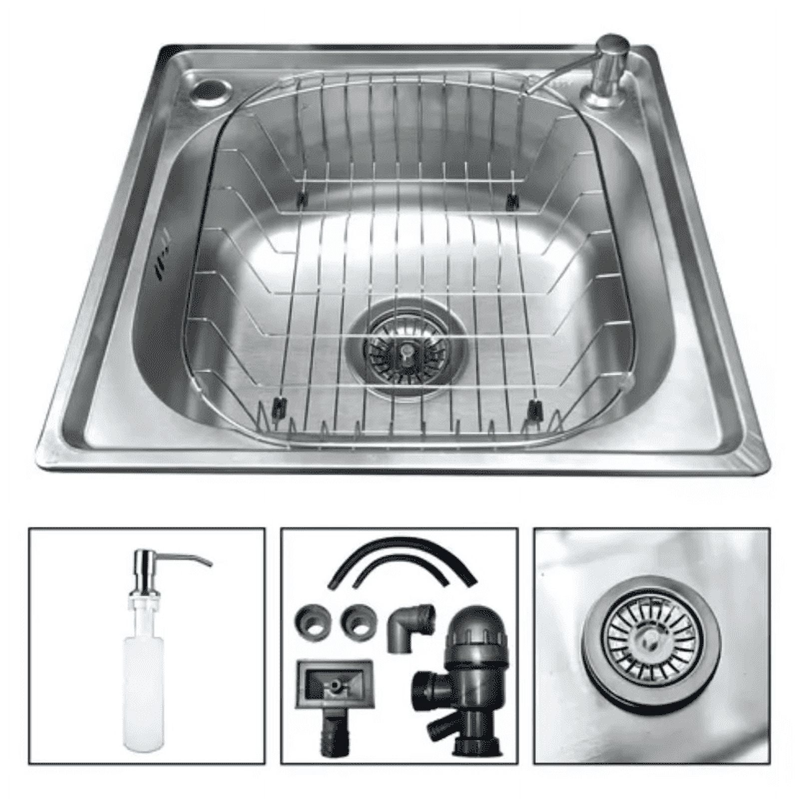 Genérico - Lavaplatos Clasico 46x42 Sobrepuesto Acero Inoxidable Plateado