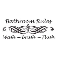 Rienda Libre Graphics - Decomural Bathroom Rules Wash Brush Flush Ws-40925