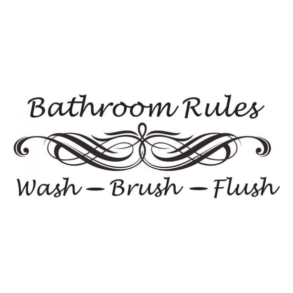 Decomural Bathroom Rules Wash Brush Flush WS-40925