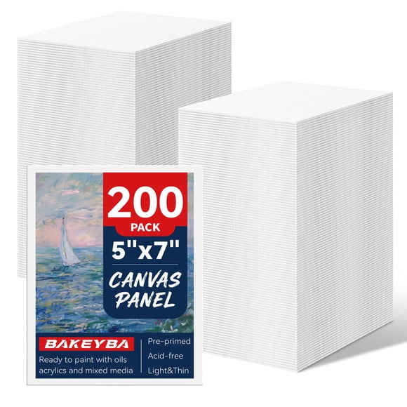Tableros de lienzo BAKEYBA 13 × 18 cm, paquete de 200, color blanco