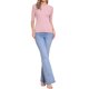 thumbnail image 2 of INSPIRE CHIC Suéteres de Manga Corta para Mujeres Cuello Redondo Elegante Casual Trabajo Jersey Camiseta Conjunto de Otoño 2025 M Rosa, 2 of 6