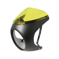 Magideal - Pantalla De De Faro, Parabrisas De Motocicleta, Piezas De Repuesto, Accesorio, Luz De Parabrisas Redondo, Deflector De Viento Para Moto Cafe Amarillo Negro Mate