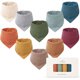 thumbnail image 1 of Konssy 10 Pack Baby Muslin Bandana Bibs for Drooling and Teething, 1 of 3