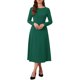 thumbnail image 1 of INSPIRE CHIC Vestido de Manga Larga para Mujer Invitada de Boda Formal Cóctel Cuello Redondo Vestido Maxi Línea A M Verde Oscuro, 1 of 6