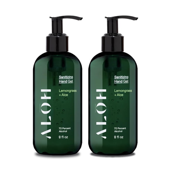 Gel desinfectante para manos ALOH ALŌH Lemongrass + Aloe 200 ml, paquete de 2
