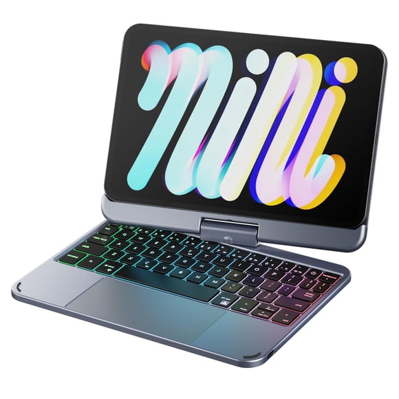 Funda con teclado doqo para iPad Mini 6.ª/7.ª generación de 8.3'' con panel táctil
