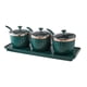 thumbnail image 5 of Caja De Especias Moderna Tarro De Condimento Con Tapa Bandeja De Cuchara Para Restaurante Bar Verde Oscuro 3 Rejillas, 5 of 5