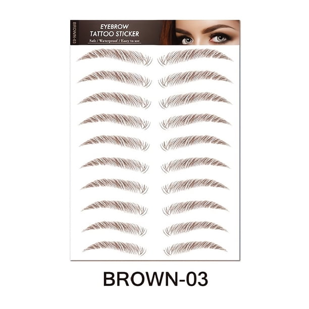 1 sheet Long-Lasting 6D Hair-Like Eyebrow Tattoo Stickers - Waterproof Black and Brown Eyebrow Makeup Stickers