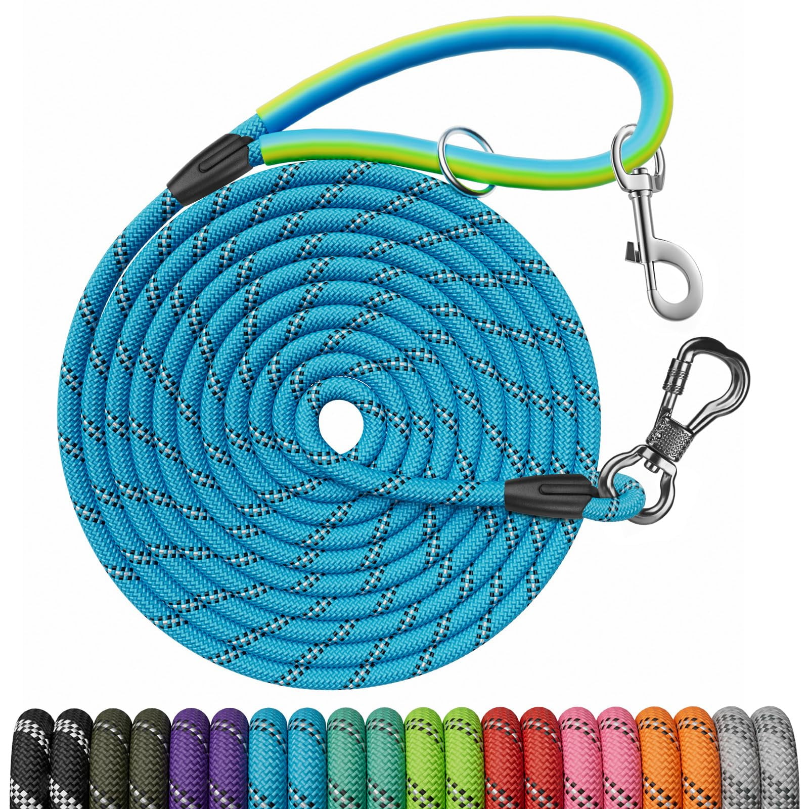 Correa De Entrenamiento Ntr Cuerda De Cable A Cuadros Azul De 9 Metros Para Perros