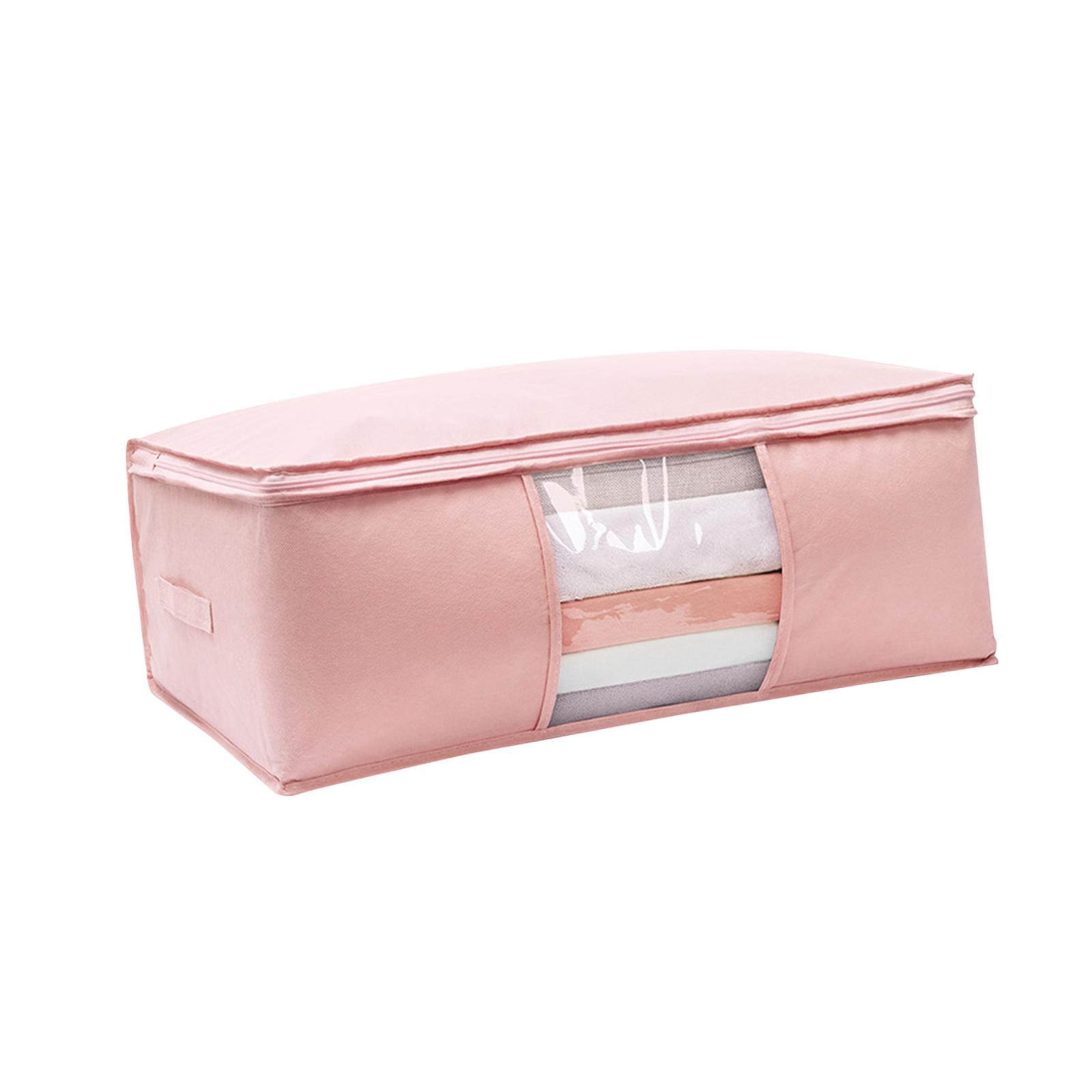 Magideal - Contenedor De Almacenamiento De Ropa, Bolsa De Almacenamiento De Edredón Con Asa, Contenedor De Edredón Con Cremallera, Organizador De Caja De Manta, Rosa Xxl