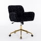 thumbnail image 2 of A&A Furniture Office Chair,Artificial rabbit hair Home Office Chair with Golden Metal Base,Adjustable Desk Chair Swivel Office Chair,Vanity Chair(Black), 2 of 3