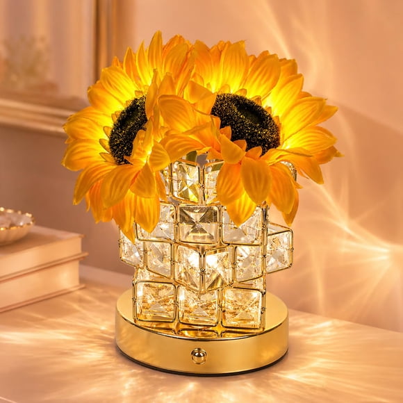 Lámpara de mesa Fussion girasol inalámbrica recargable, 3 colores