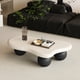 thumbnail image 3 of 40 Inch Cloud Shaped Coffee Table with 3 Ball Legs for Living Room, White Top Black Legs, 3 of 3