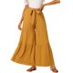 thumbnail image 1 of INSPIRE CHIC Pantalones Boho para Mujer Cintura Alta Elástica con Volantes Acampanados Palazzo Chic Pantalones de Pierna Ancha M Amarillo, 1 of 6