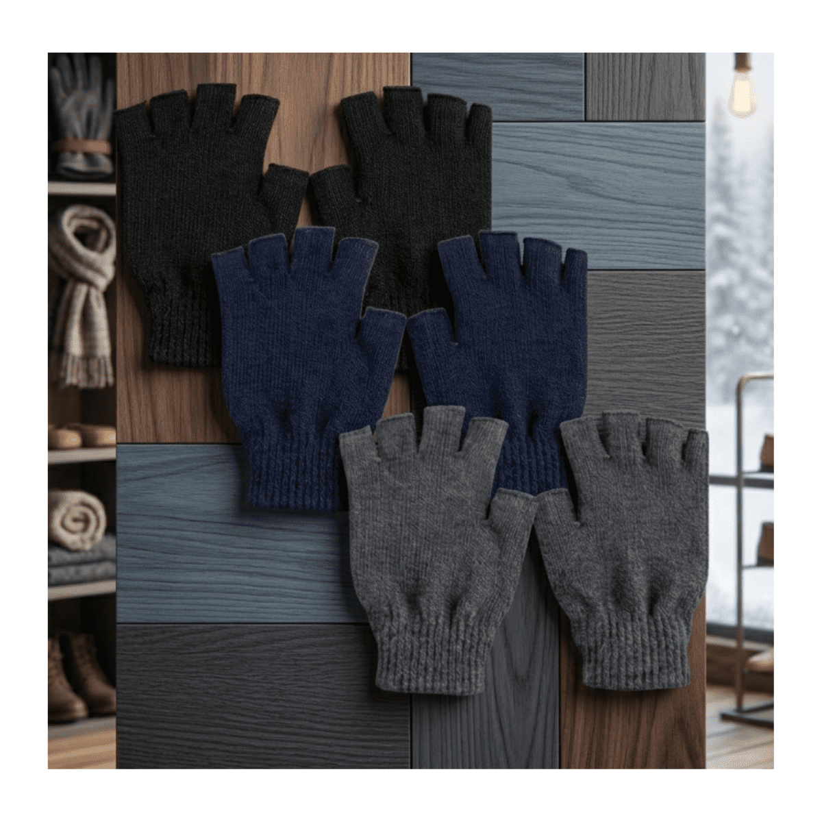 Genérico - Pack 3 Pares De Guantes De Lana Sin Dedos: Térmicos, Táctiles Y Transpirables Para Invierno