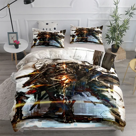 Metal Gear Solid Snake Duvet Cover Set Double Bed Linen Set Bed Sheets