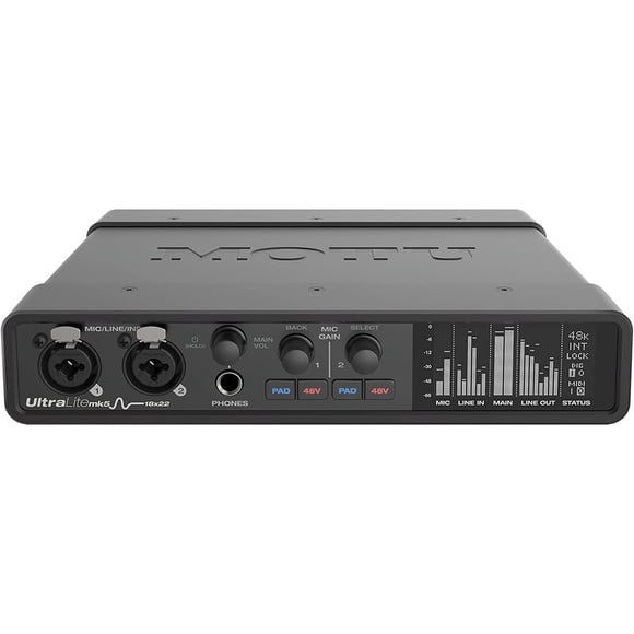 Interfaz de Audio MOTU UltraLite Mk5 18x22 USB Mac Windows